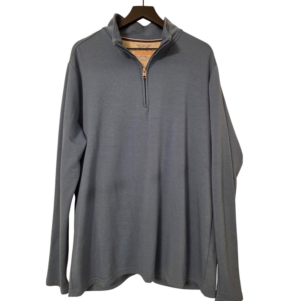 Weatherproof Vintage Mens Blue XL EG Quarter Zip Pullover Sweater Long Sleeve‎